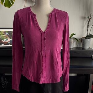 Pilcro Fuchsia Long Sleeve Top